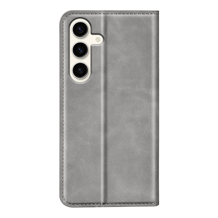 For Samsung Galaxy S24+ 5G Retro-skin Magnetic Suction Leather Phone Case showcasing its stylish design and card slot functionality.